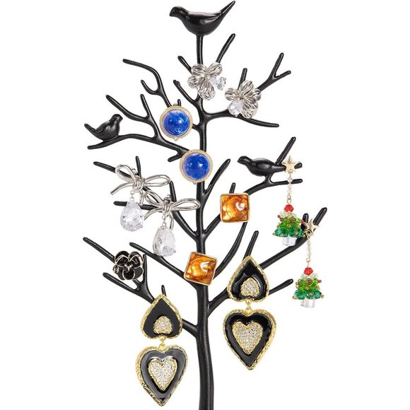 Girls Black Metal Retro Jewelry Tree for Necklaces Earrings and Ring - Picture 3 of 7